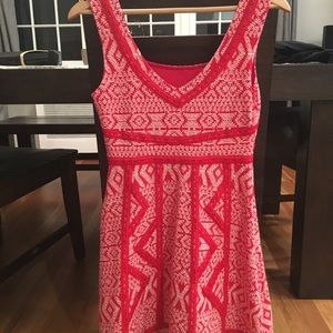Anthropologie Maeve Red Emma Dress White Print